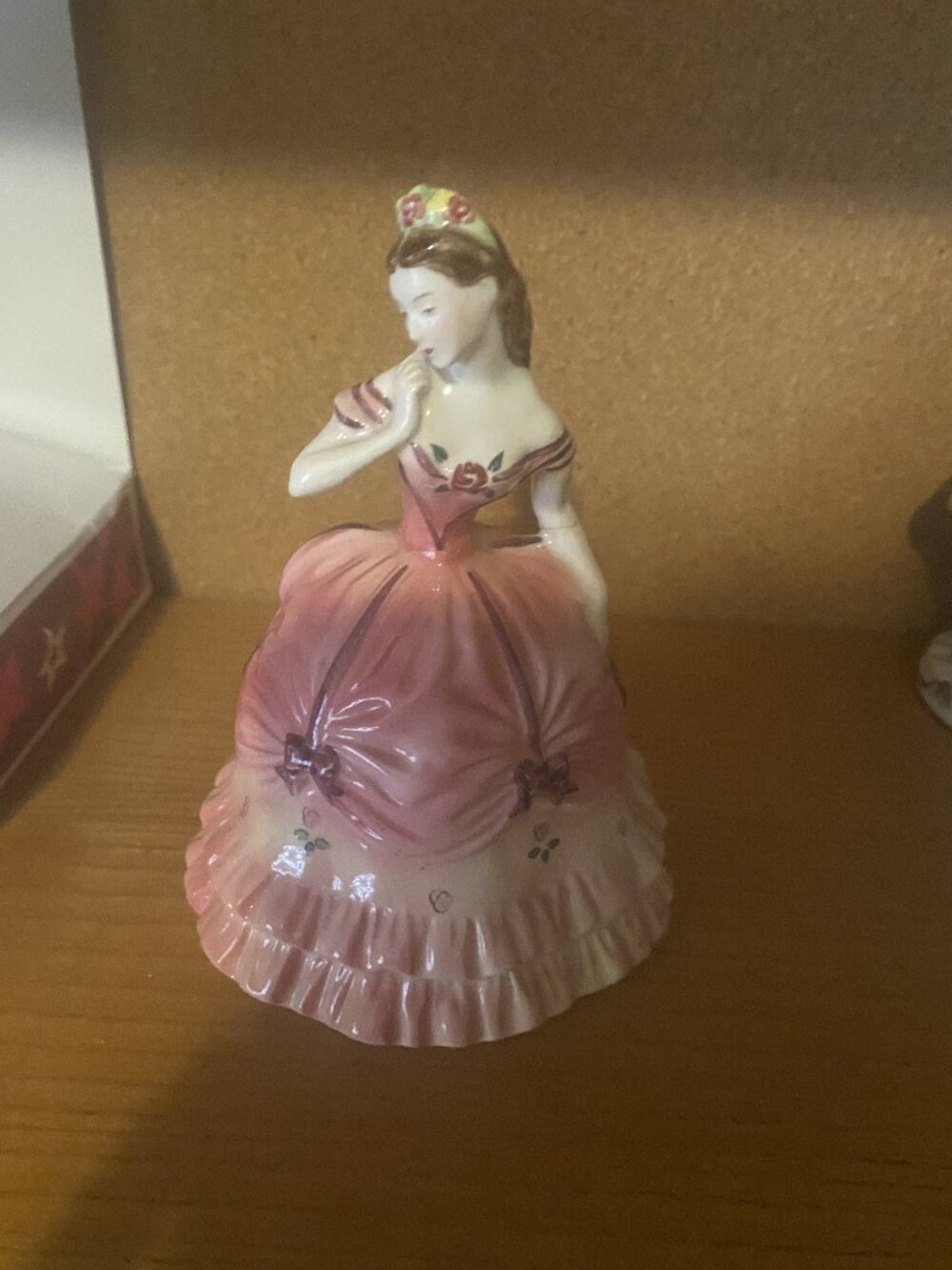 Vintage Goldcrest Cotillion Lady Figurine P. Porcher Pink Porcelain As-Is